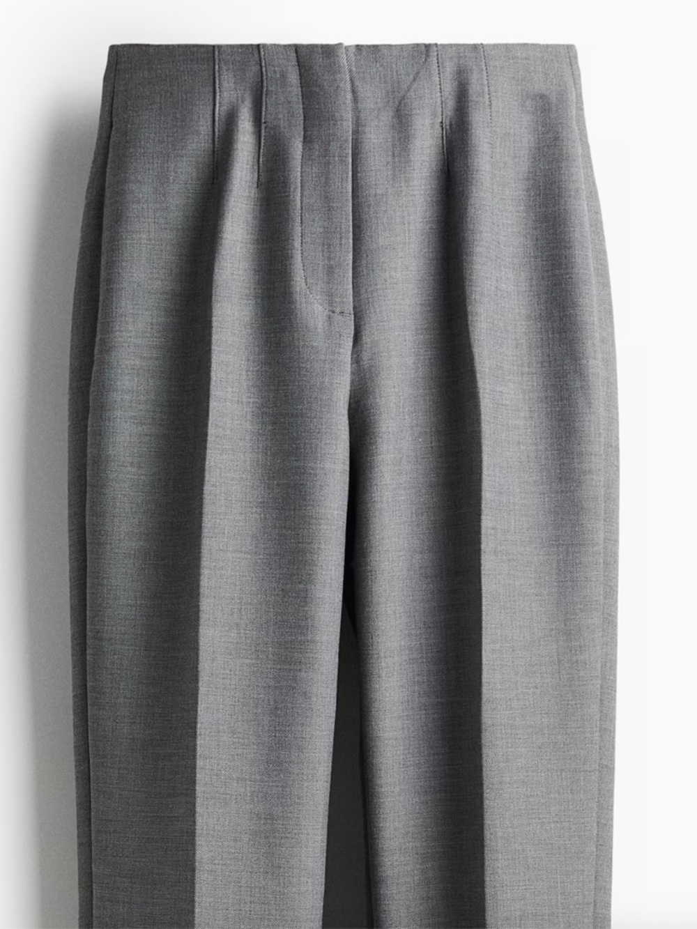 H&M Ankle-Length Fitted Twill Pants Slacks High Waisted Size US 12 NWT In Gray